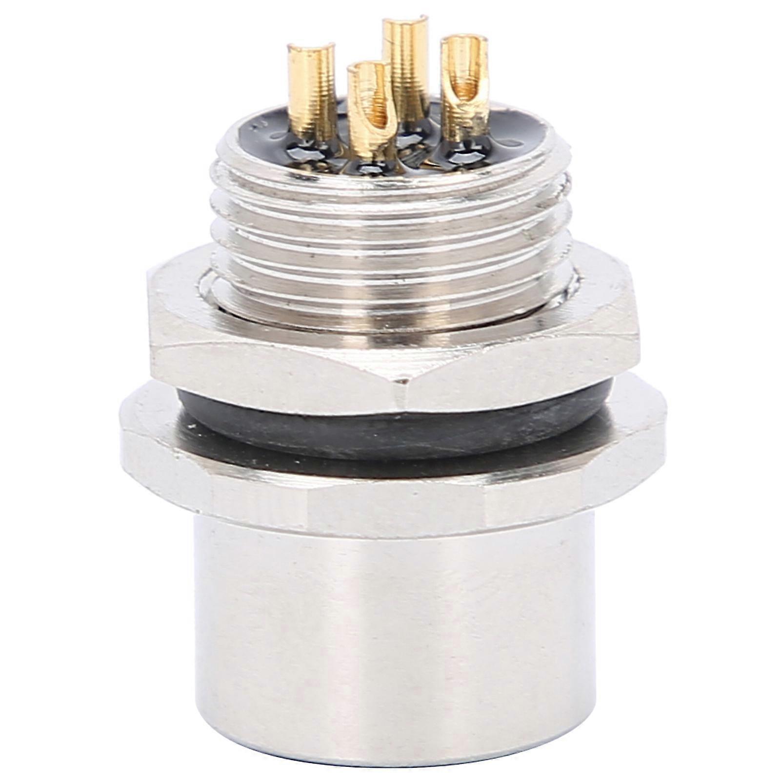 Waterproof Connector Thread Panel Front Mounting Socket Electrical Circuit Accessories M12?B?S4 YEMAA