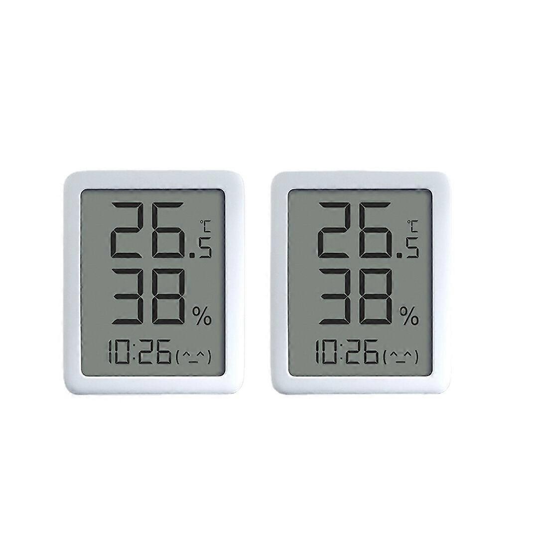 2Pcs Miaomiaoce E-ink Screen Lcd Large Digital Display Thermometer Hygrometer Clock Temperature Humidity Sensor