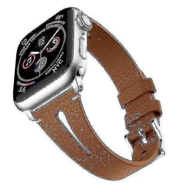 Drop-shaped Leather Strap For Apple Watch Series 43 And 2 And 1 38 Mm Brown