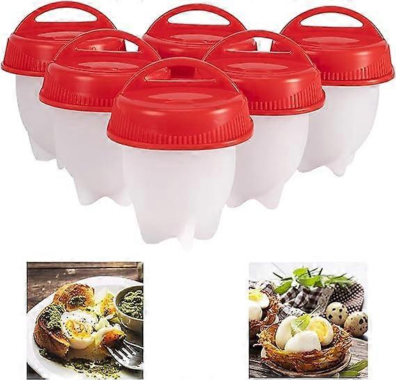 Silicone Egg Cooker, Hard Boiled Egg Maker 6 Pieces Silicone Egg Poachers, Boiled Egg Cooker without Shell, BPA Free Non-Stick Egg Poacher, Fast Poach