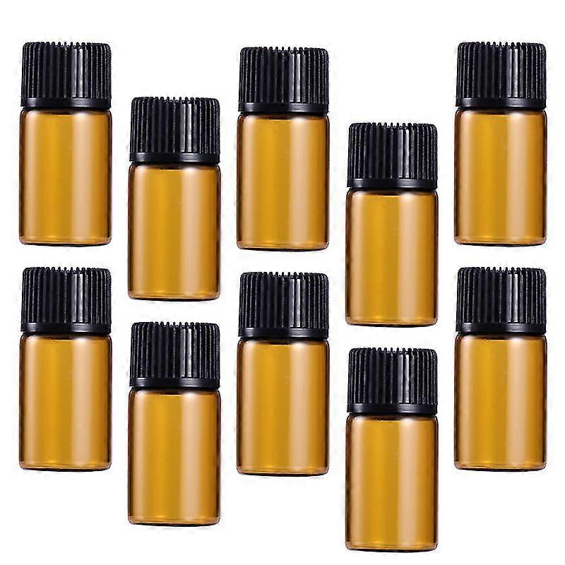 30 pcs 3ml mini amber glass vial bottles and for essential oils chemistry sample sack