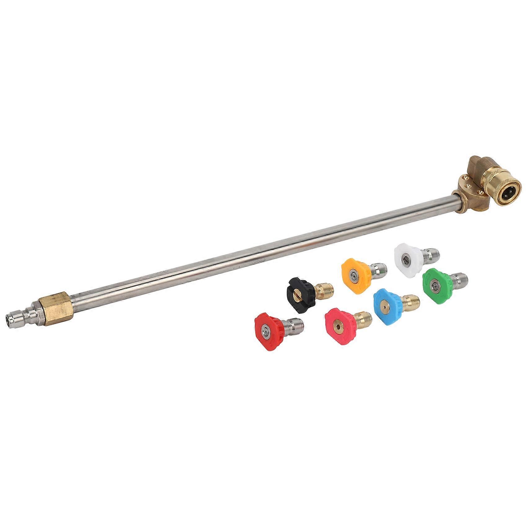 Cleaner Attachment, Pressure Washer Extension Wand with Pivoting Coupler,7 Nozzle Tips,1/4 Inch Qui