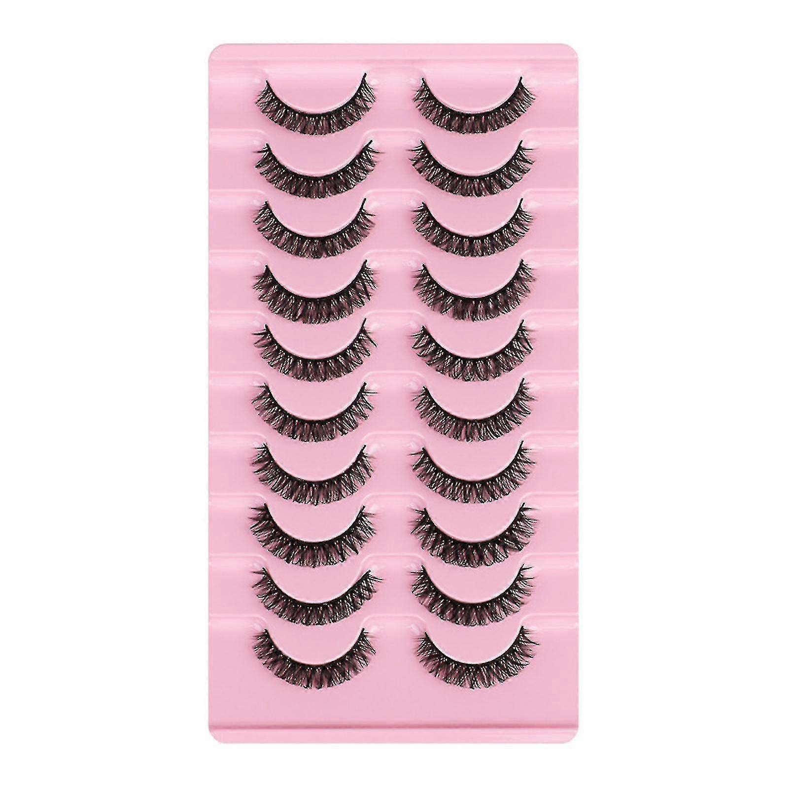 10 Pairs Reusable Self Adhesive Eyelashes No Glue   Or Eyeliner Needed Natural Thick False Lashes   Extension Tw
