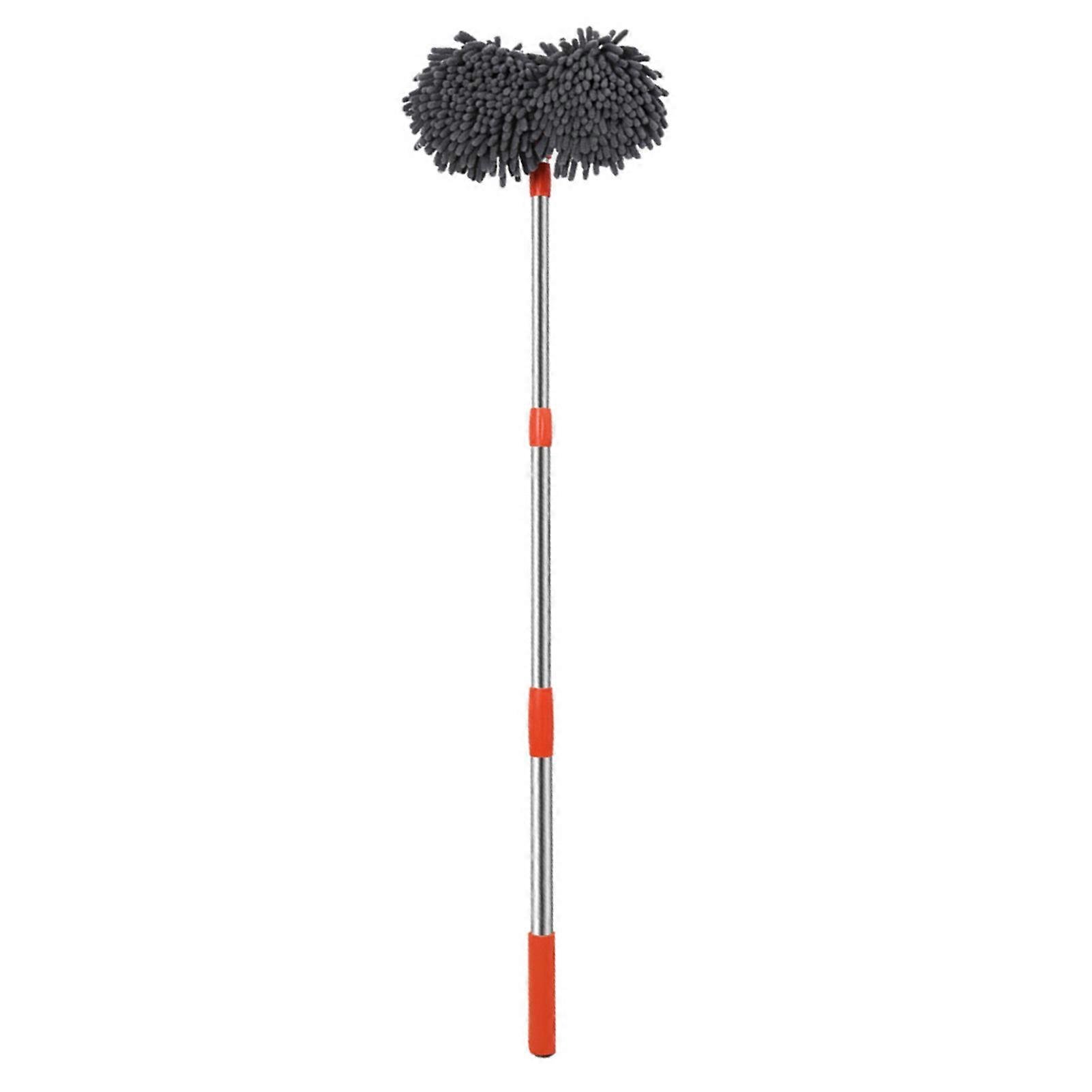 Brosse de lavage de voiture avec manche long, tête de vadrouille en chenille à rotation flexible et rallonge Accessoires de nettoyage automobile