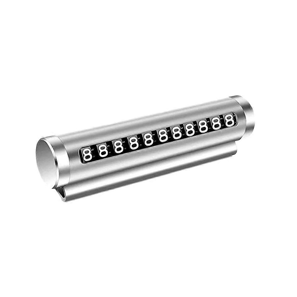 Car Temporary Parking Card, Temporary Parking Card Telephone Number, Parking Sign, Car License Plate, High Quality Metal Roll Type Can Be Hidden, Silv