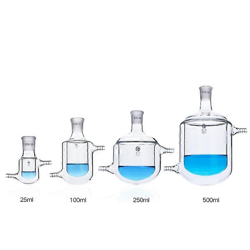 24# Neck Glass Jacketed Beaker Reactor Vessel Tank Round Bottom Reaction Flask Beaker Double Layer Refilling Bottle