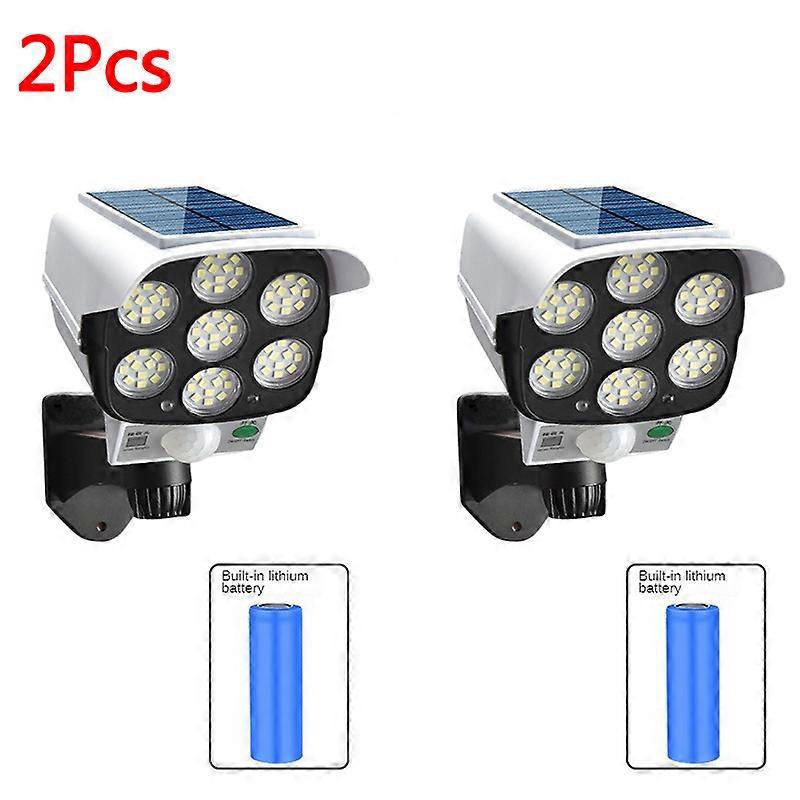 Luce solare a LED Sensore di movimento per esterni Lampione stradale solare Simulazione di sicurezza Telecamera falsa 77 LED Light Garden