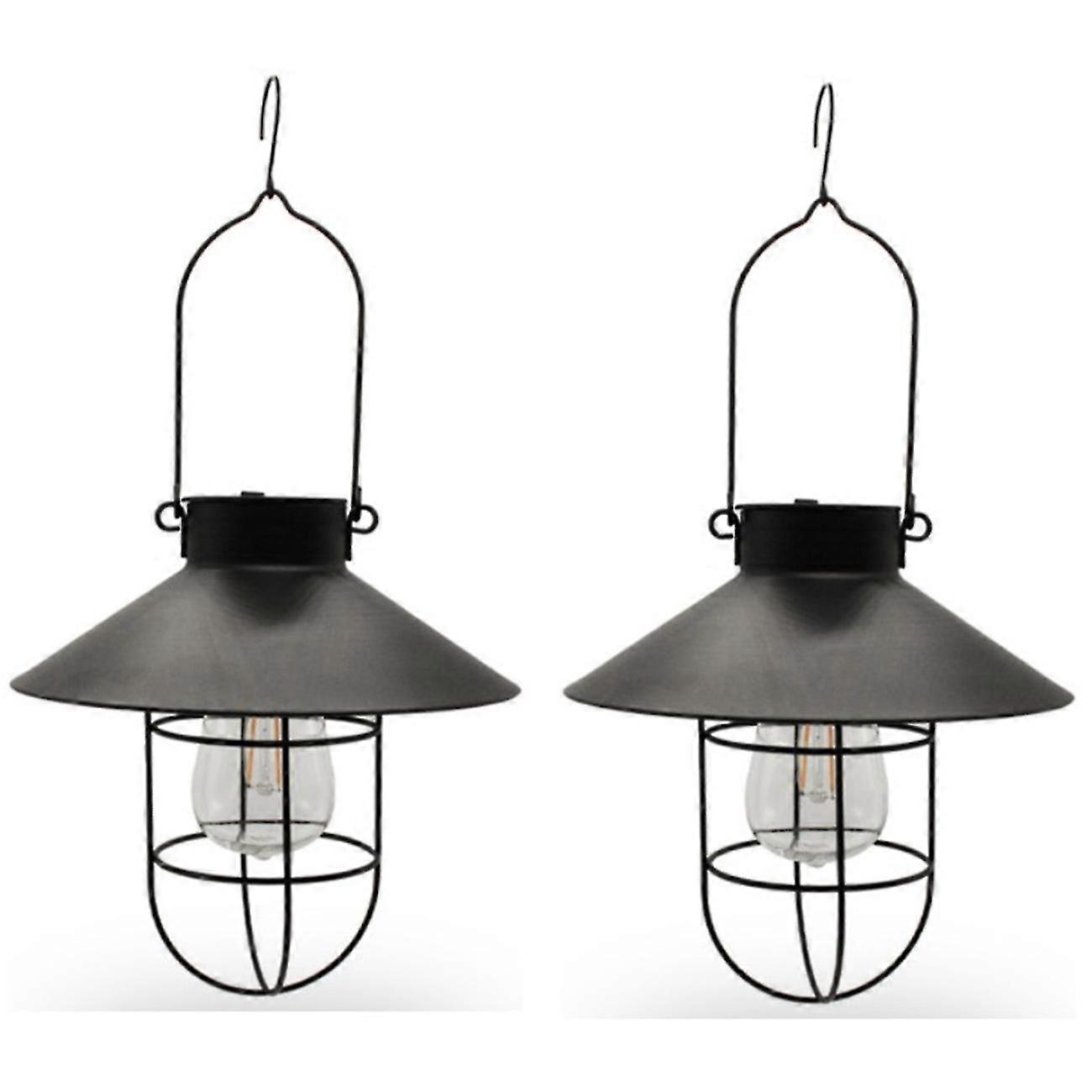 2 Pcs Solar Lantern Outdoor Hanging with Hook,Waterproof Solar Garden Lantern Suitable for Courtyard Backyard,Etc
