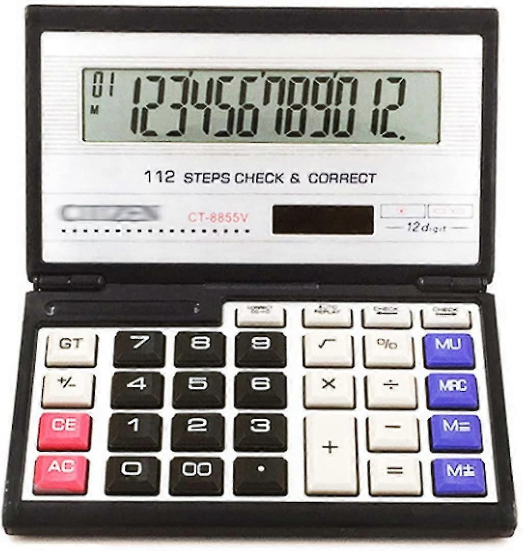 12 Ziffern große Anzeige Basic Calculator Mini Handheld Folding Calculator Solar Aaa Batterie Dual Power