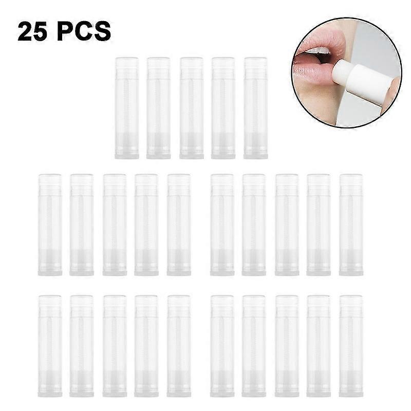 25Pcs Empty Lipstick Tubes Diy Lip Balm Container Lipstick Tube 5g Comes With A Lid