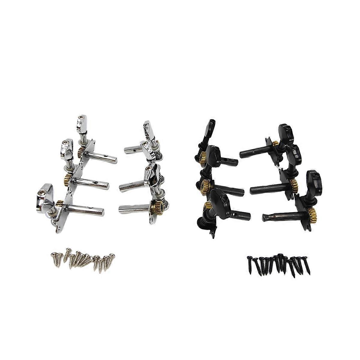 Vintage Open Gear String Tuners Tuning Pegs Key for Acoustic Classical Guitar Accessories Silver