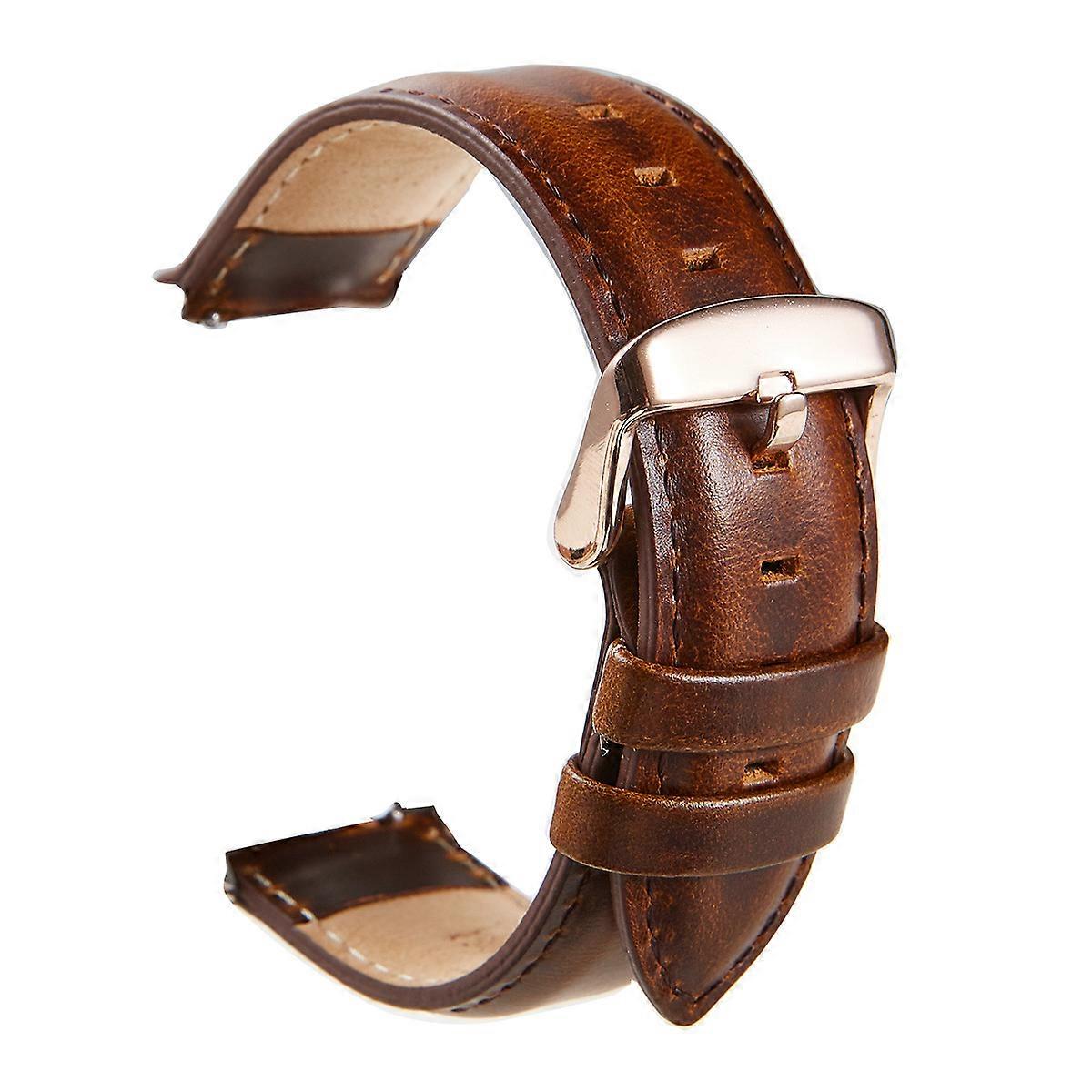 Leather strap 18mm dark brown