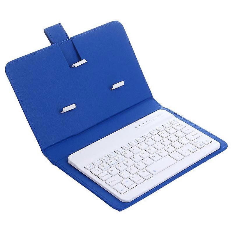 Portable Wireless Bluetooth-compatible Keyboard with Faux Leather Case compatible iphone Phone