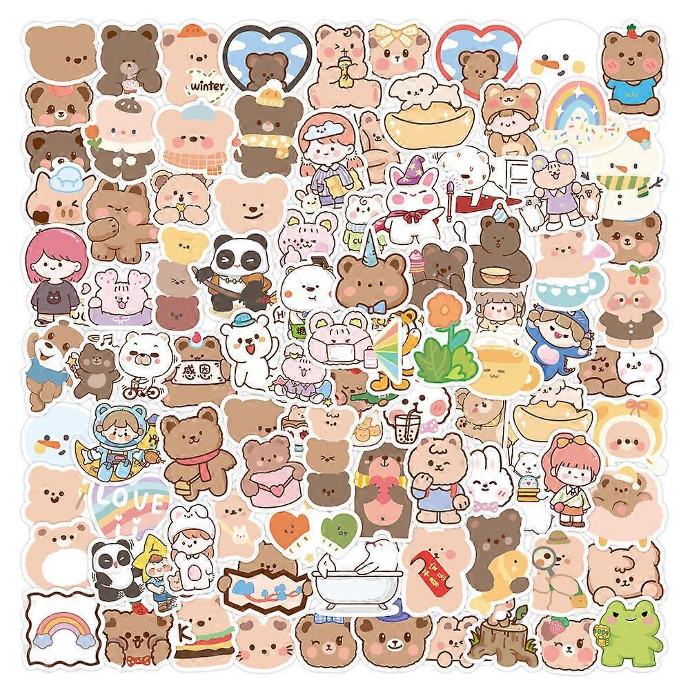 100pcs Cute Cartoon Bear Stickers ,Lovely