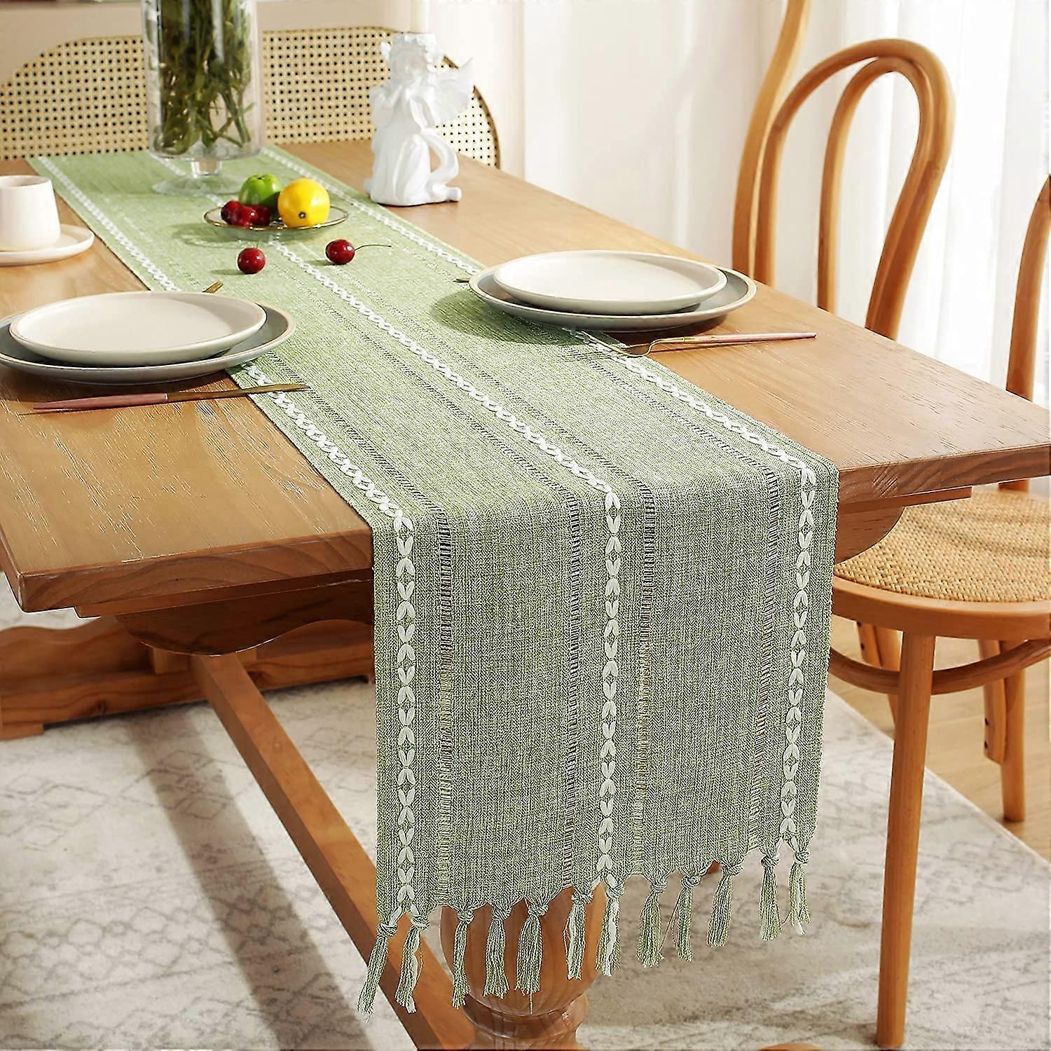 72 inches Rustic Linen Table Runner