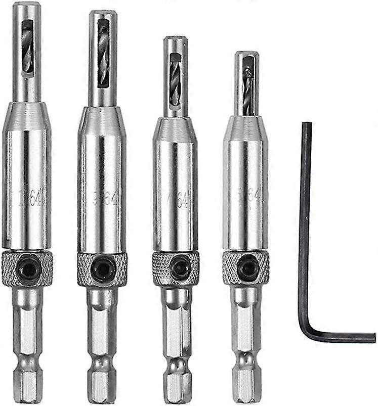 4pc Hinge Drill Bits Air Nozzle Hinge Drill Bit Set w/1pc Hex Wrench