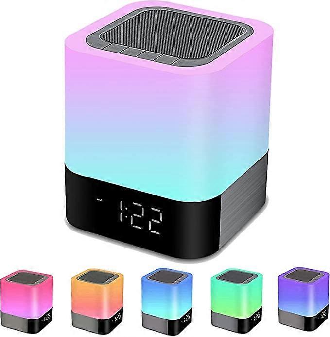 Night Lights Bluetooth Speaker Alarm Clock Wireless Bluetooth Speakers,Touch Sensor Bedside Lamp