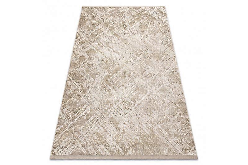 Modern carpet DUKE 51541 beige - Geometric, structured, very soft, fringes
