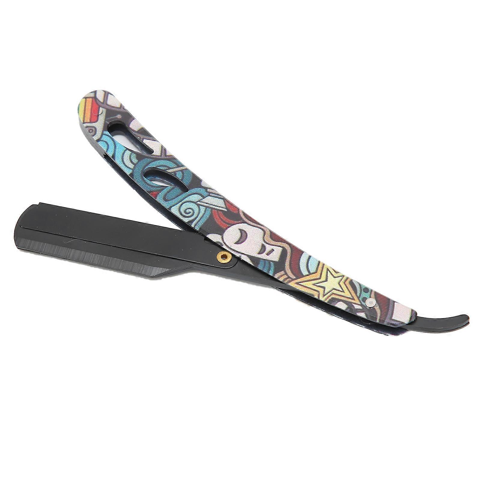 Men's Straight Edge Razor Stainless Steel Retro Folding Shaving Razor for Barber
