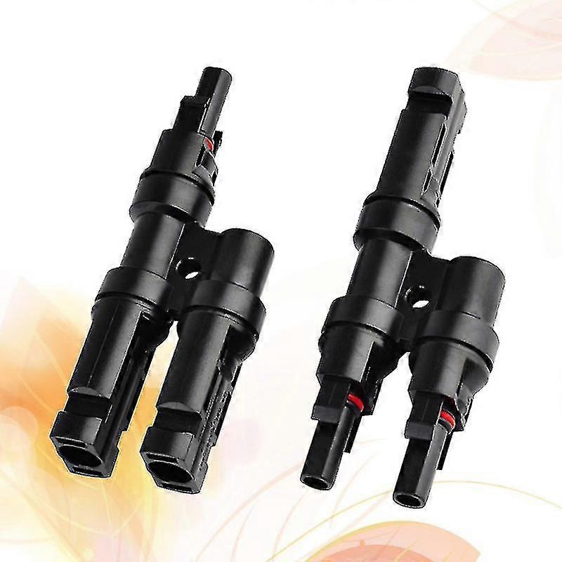 2 Set Professional Solar Panel Use T/y Branch Connectors Cable Splitter Coupler(black)