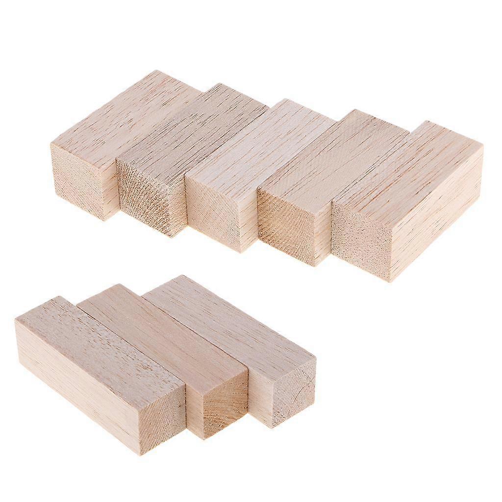 8 Pieces Balsa Wood Blocks DIY Modelling Craft Wood Working Materials 7-10cm