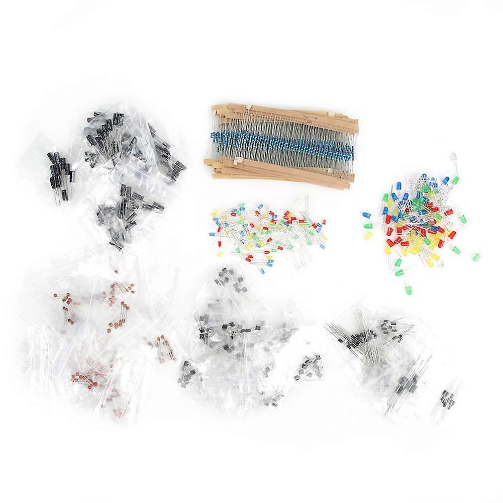 1565PCS Electronic Component Assorted Kit Capacitor LED Diode Transistor 1/4W Resistor