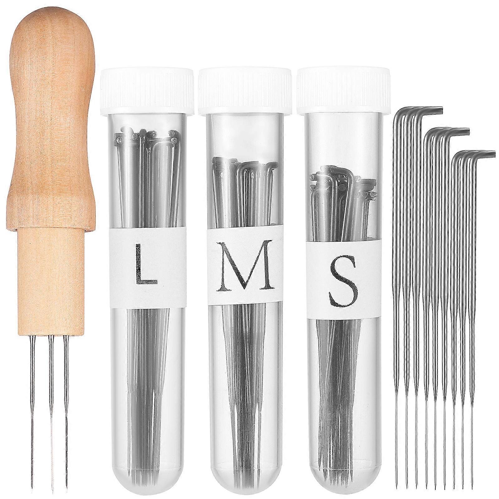 1 Set Needles Felting Tools Needles Wooden Handle DIY Wool Pin Felting Crafts Supplies