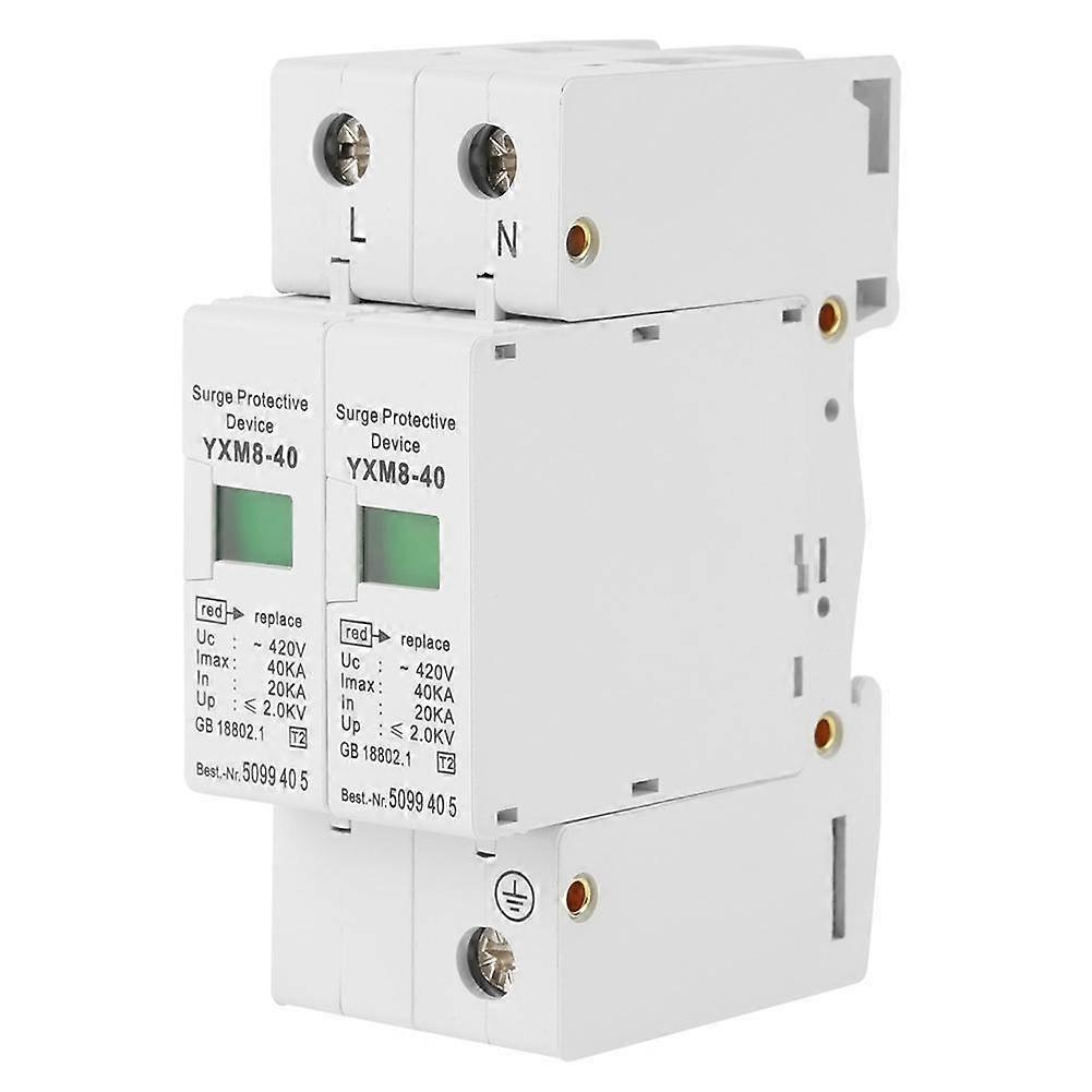 220V Surge Protector 1pcs 2P 40Ka Home Low Voltage Surge Protection Lightning Arrester Device