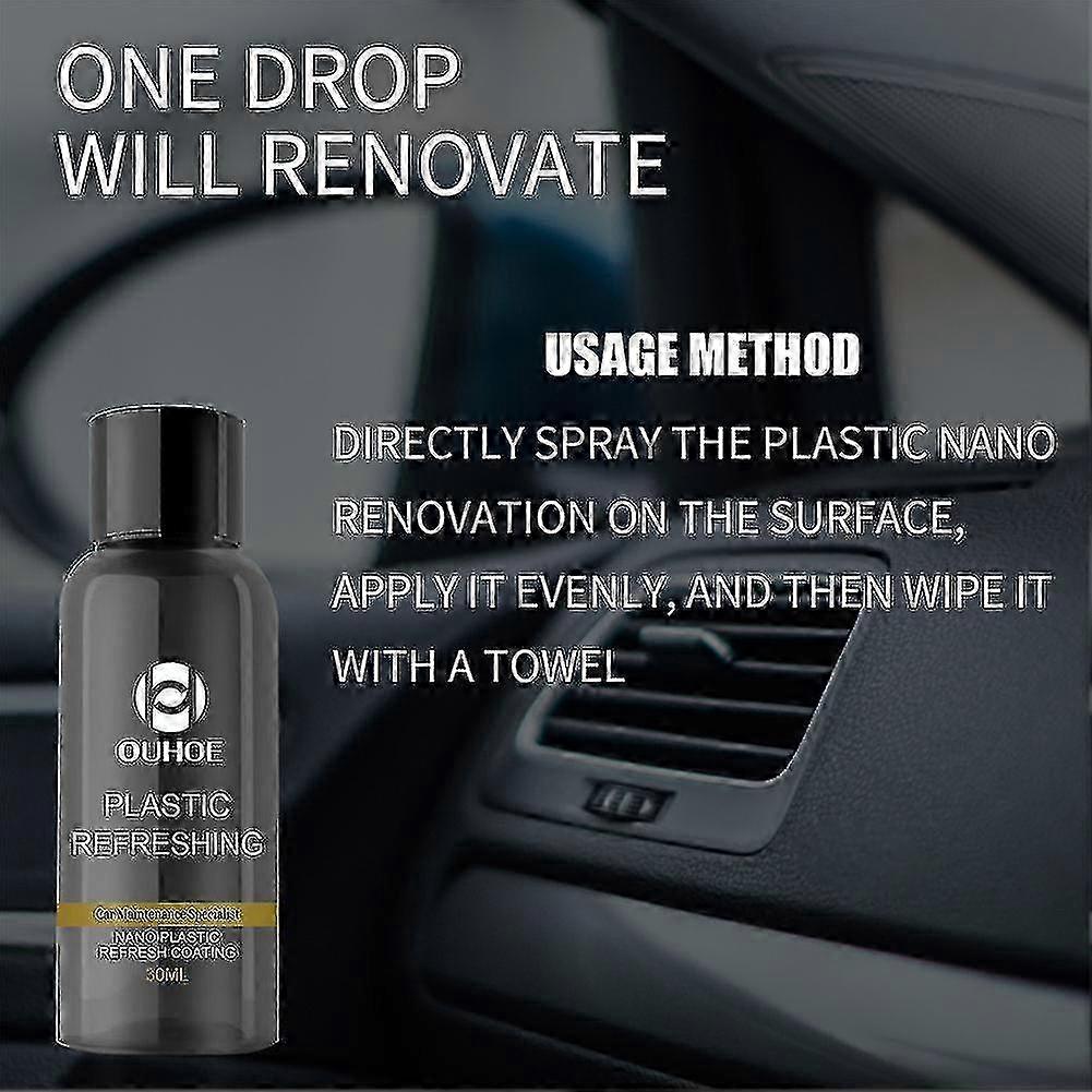 Refurbishment kit，3set Car Plastic Revitalizing Coating Agent Refreshing Refurbish For Auto Part Set 30ml