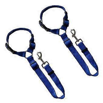 Ceinture de sécurité pour chien de voitureHarnais de sécurité réglable pour chien pour chiens (2 pièces, bleu)