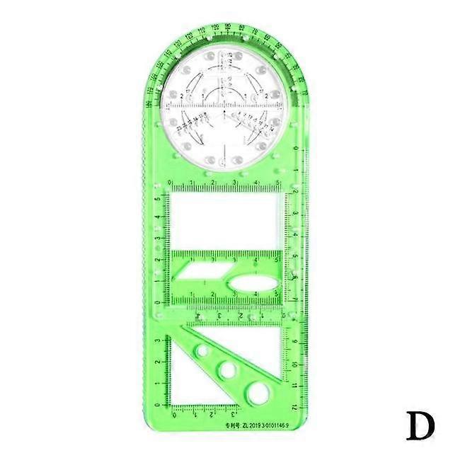 For School Multifunctional Primary School Activity Drawing Geometric Ruler Triangle Ruler Compass Protractor Set Measuring Tool(D style)