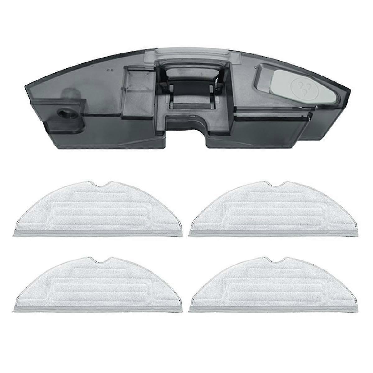 Replacement Water Tank with 4 Mop Pads Compatible for S7 MaxV Ultra/S7 MAXV/S7 Pro Robot Vacuum Cleaner Parts