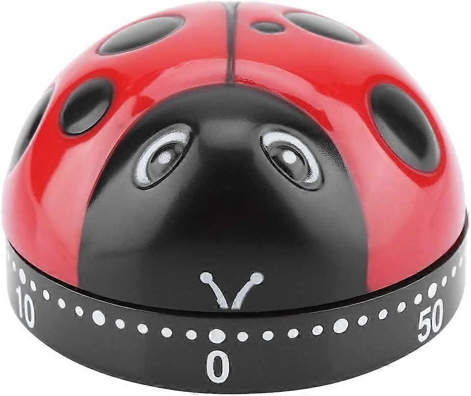 Cute Ladybug Shape Kitchen Timer 60 Minutes Timer with Loud Ring Mechanical Wind-Up Timer Kitchen Cooking Utensils