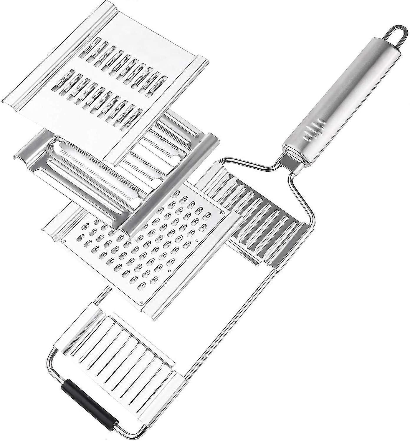 3 In 1 Mehrzweck-Gemüseschneider Reibe Handheld 3 Einstellbare Klingen Sets Edelstahl Shredder Cutter