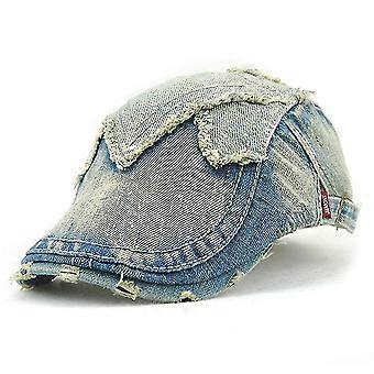 Crystal Floral Denim Baseball Cap Adjustable Snapback Hat Gorra For Women