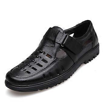Hommes D’été Crochet Boucle Faux Cuir Casual Évider Sandales Bout Rond Chaussures
