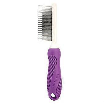 Detangling Pet Comb with Long & Short Stainless Steel Teeth for Removing Matted Fur, Knots & Tangles  Detangler Tool Accessories for Safe & Gentle DIY