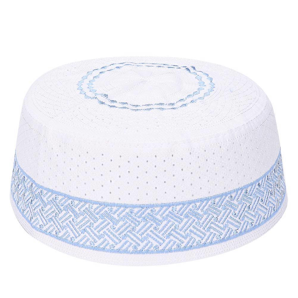 Polyester-Mixed Cotton Prayer Hat absorbent breathable Muslim Embroidery Hat Medium