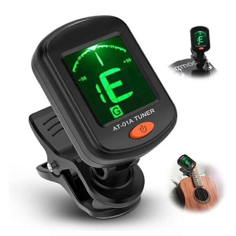 LCD Clip-on Electric Guitar Tuner High Accuracy Musical Instruments Adjuster for All Instruments