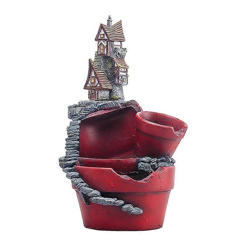 Resin Castle Plant Pot for Tabletop Greenery Display