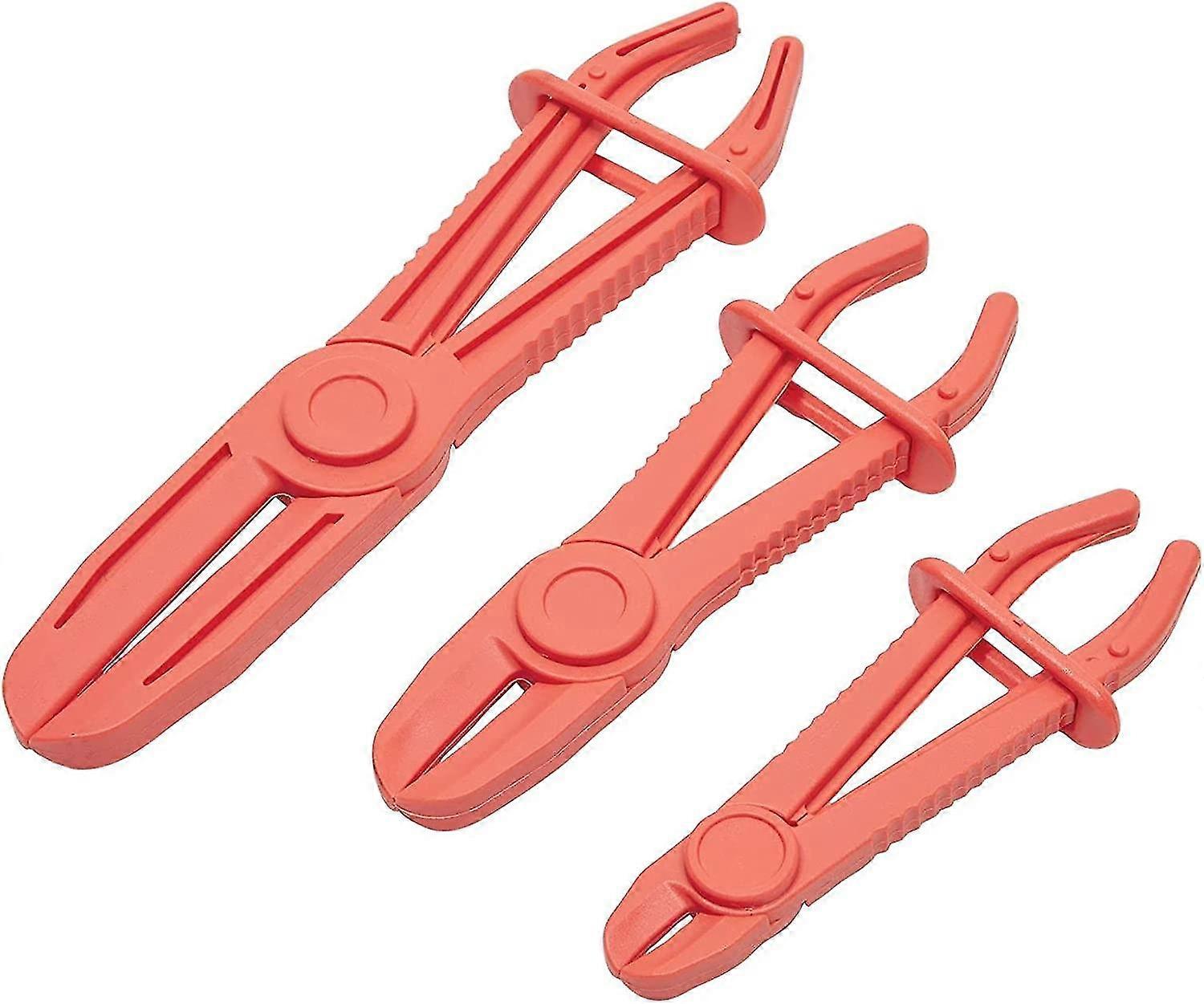 Hose Clamp Pliers 3 Sizes - Hose Clamp Pliers For Brake Hoses, Fuel Hoses, Gas Lines And Most Flexible Hoses (red)