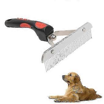 Big Dog Hair Combs Stainless Steel Pet Grooming Rake Comb Rubber Handle Hairdressing Brush Tool