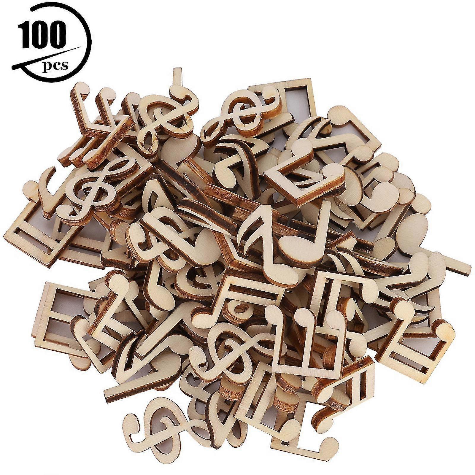 100 Stück 2cm hölzerne Musiknote dekorative Clips