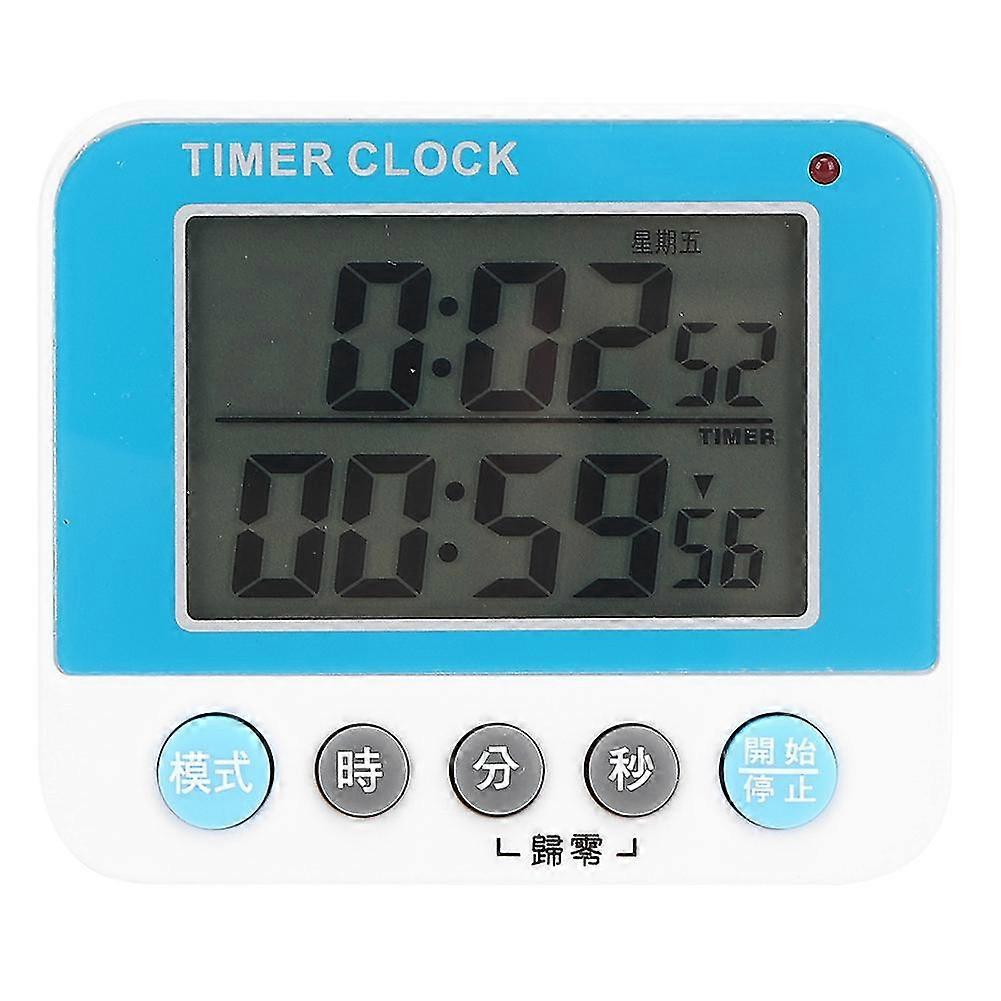 Blue Silent Flash Time Reminder Clock for Student Time Management - Multi-Function School Supplies