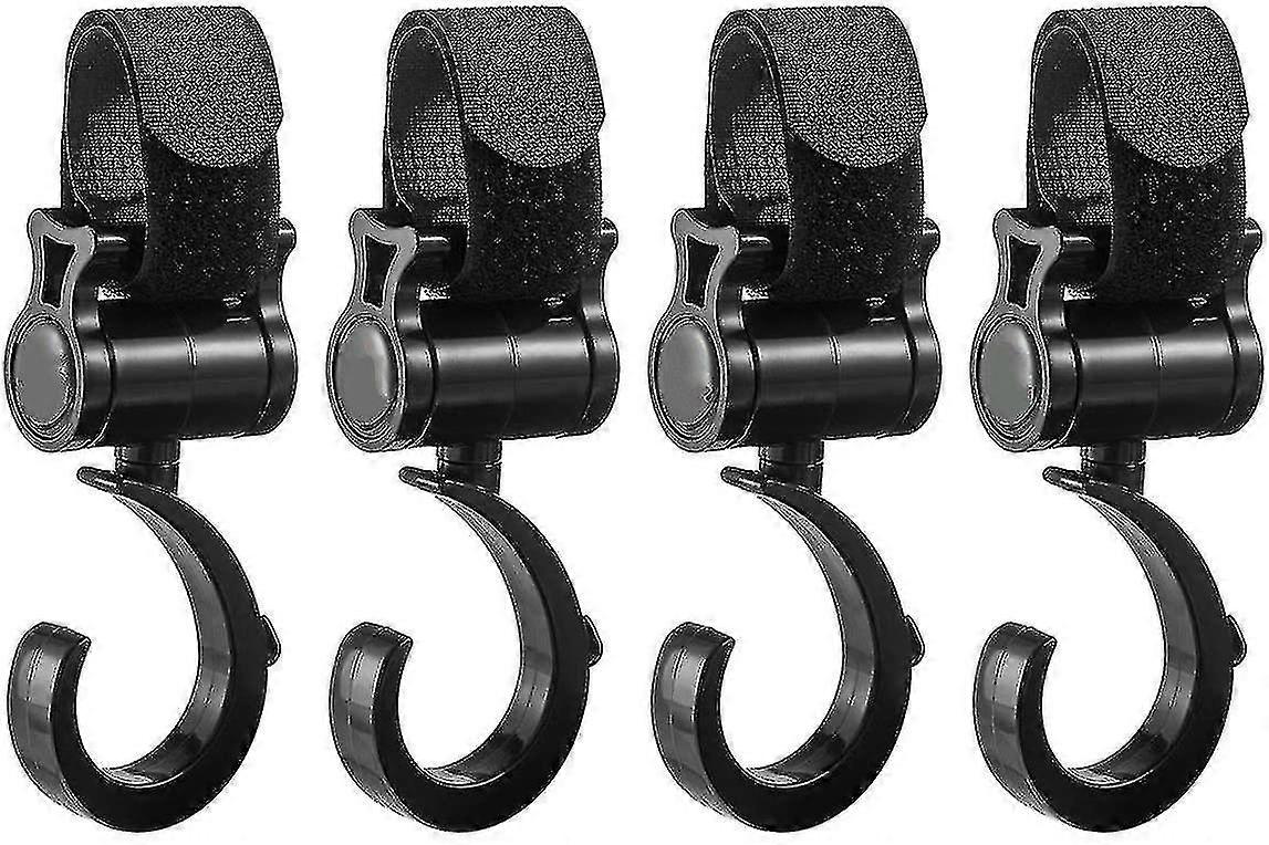 Stroller Hooks 4 Pack Stroller Hanger Bags Hook For Strollers Universal Stroller Clip Accessory (Plastic-4Pcs)