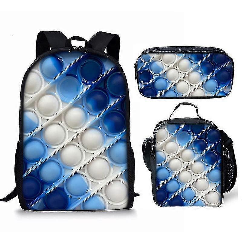 Pop It Print Schultasche Kinder Rucksack oder Lunchtasche oder Stifttasche oder dreiteiliges Set für Kinder 'Geschenke