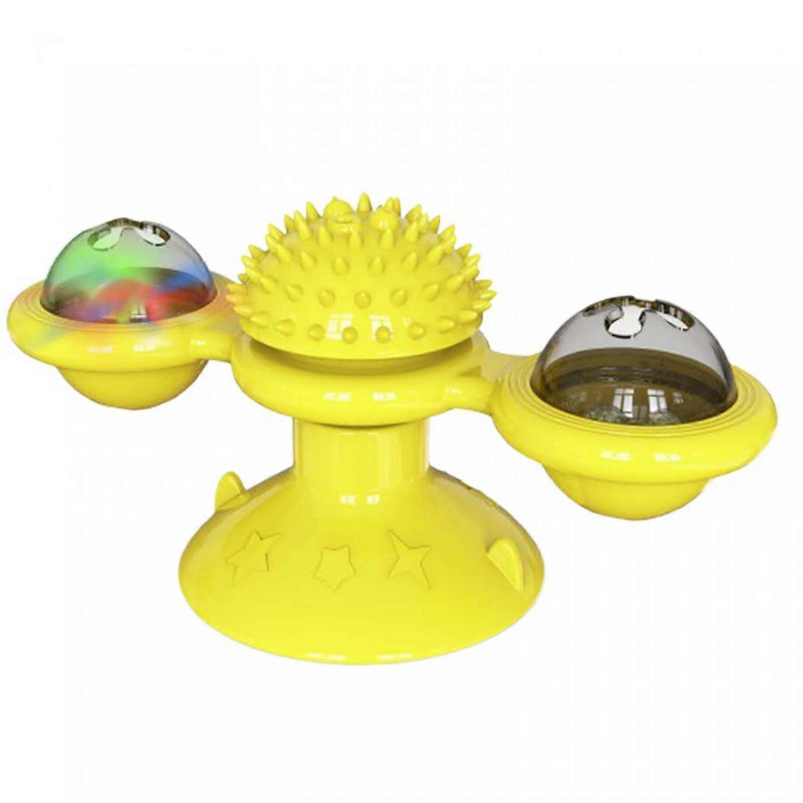 Interactive Windmill Cat Toys with Catnip:Cat Toys for Indoor Cats Funny Kitten Toys with LED Light Ball Suction CupCat Nip Toy for Cat chew Exercise