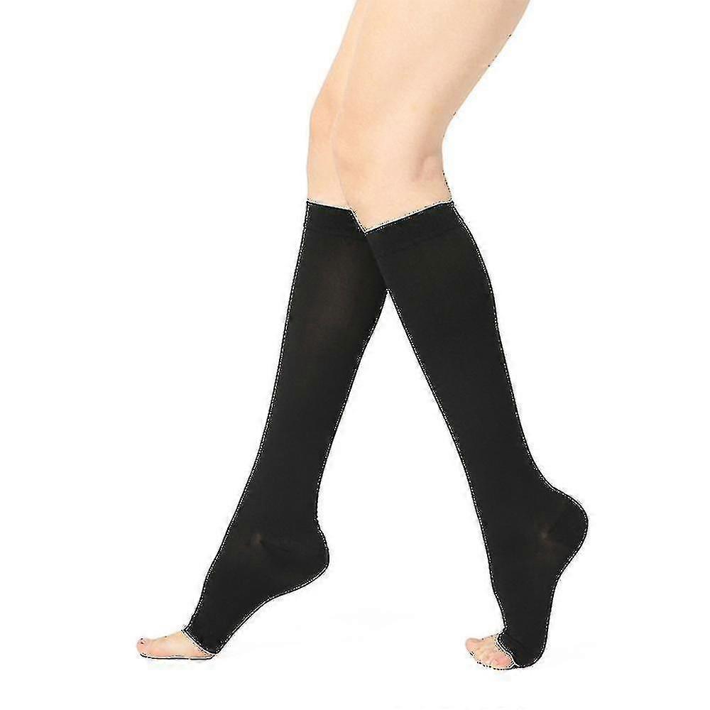 Ings 22-32 Mmhg Knee High Socks Open Toe Socks