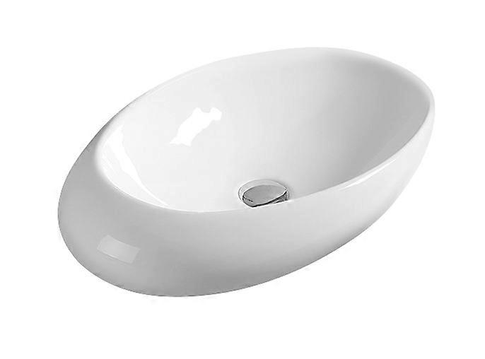 Oval Ceramic Countertop Vessel without Overflow - 490mm