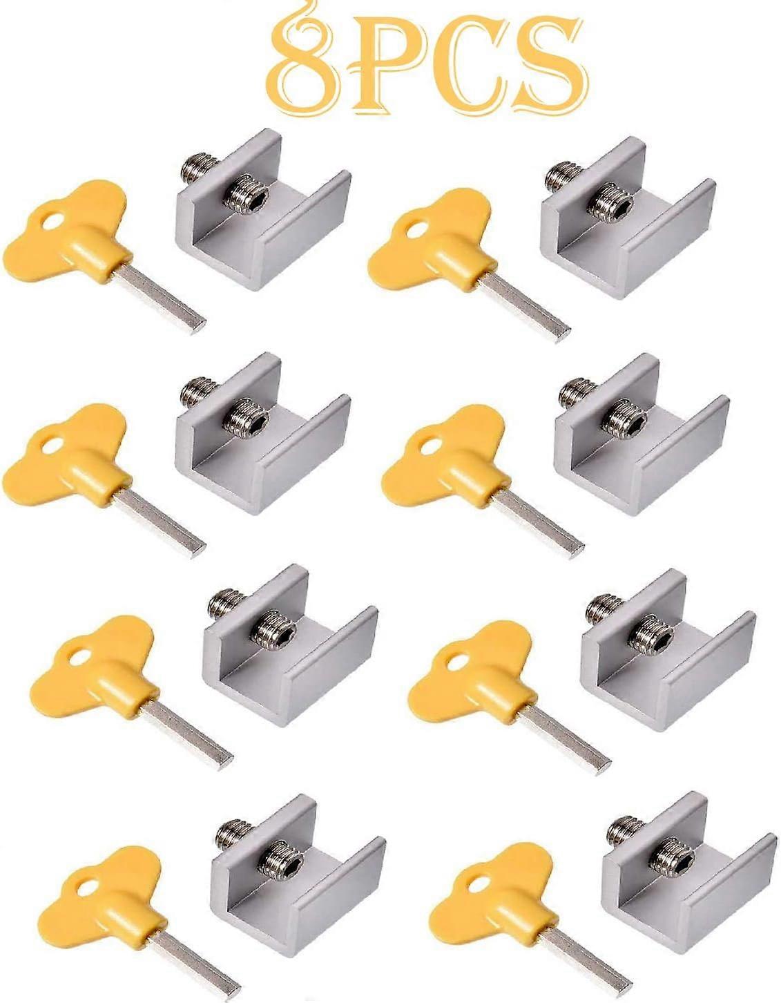 8 Pack Adjustable Sliding Window Safety Locks with Safety Lock and Keys Child Safety Protection